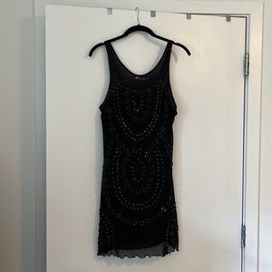 Black beaded knit dress - size S/M